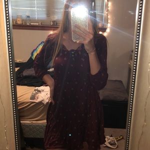 casual maroon dress